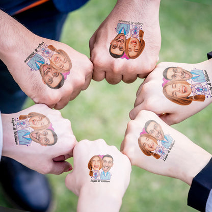 Wedding Custom Groom Bride Face Temporary Tattoo