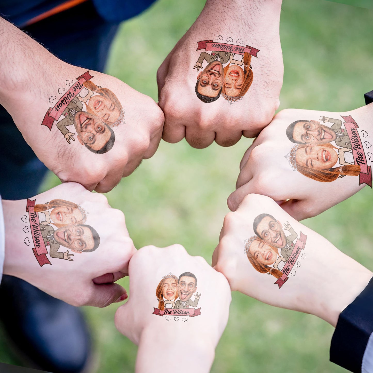 Wedding Custom Groom Bride Face Temporary Tattoo
