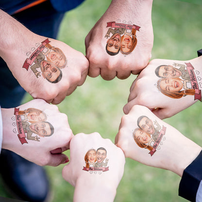 Wedding Custom Groom Bride Face Temporary Tattoo