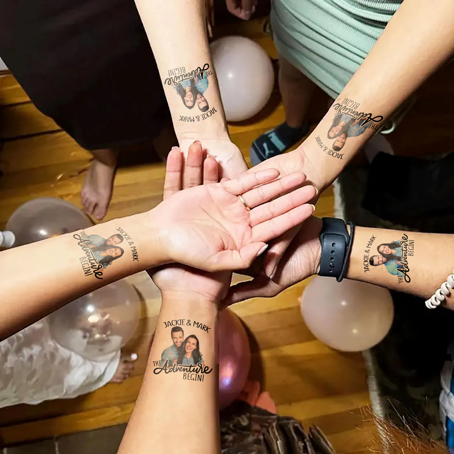 Wedding Custom Groom Bride Face Temporary Tattoo