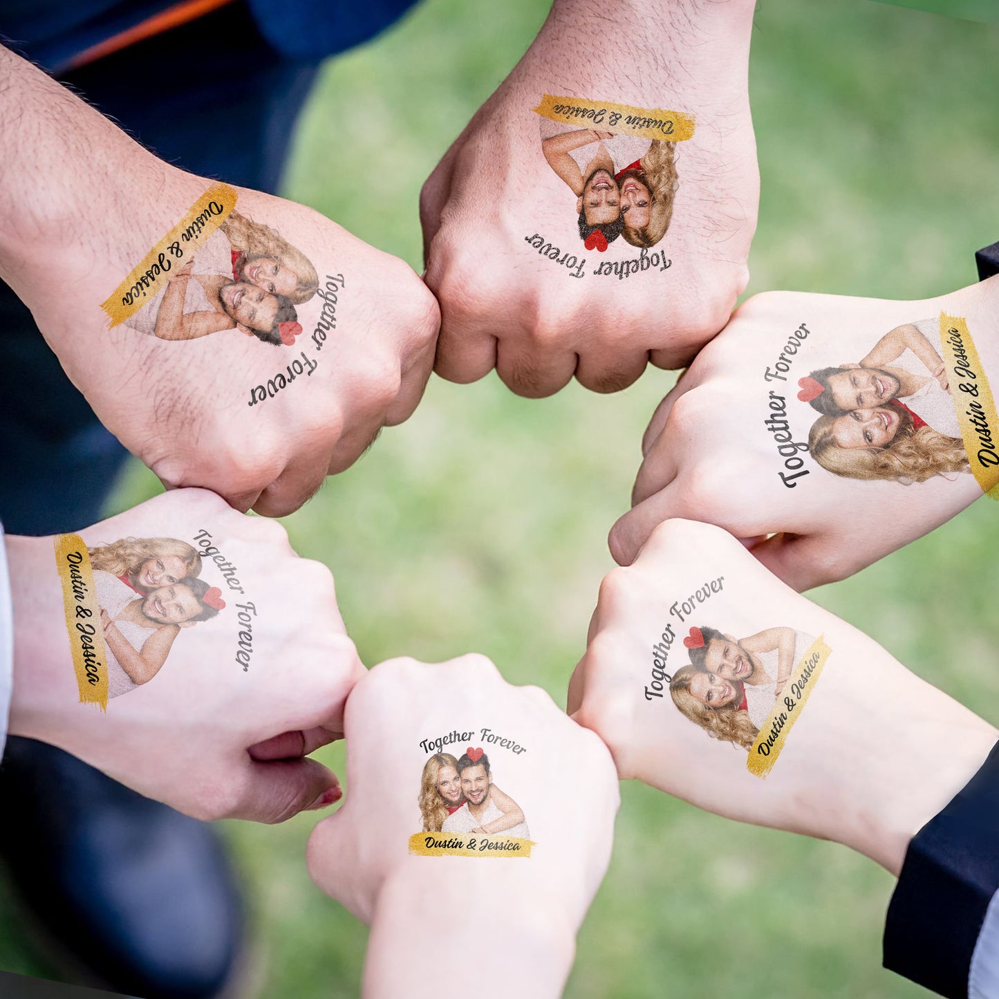 Wedding Custom Groom Bride Face Temporary Tattoo