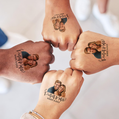 Wedding Custom Groom Bride Face Temporary Tattoo