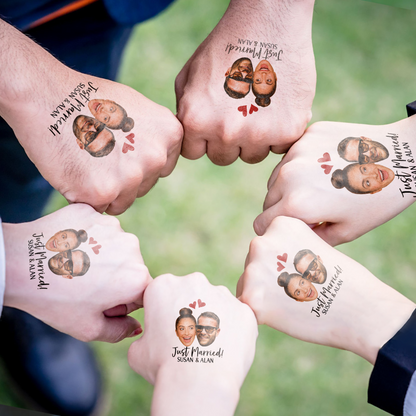 Wedding Custom Groom Bride Face Temporary Tattoo