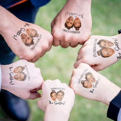 Wedding Custom Groom Bride Face Temporary Tattoo