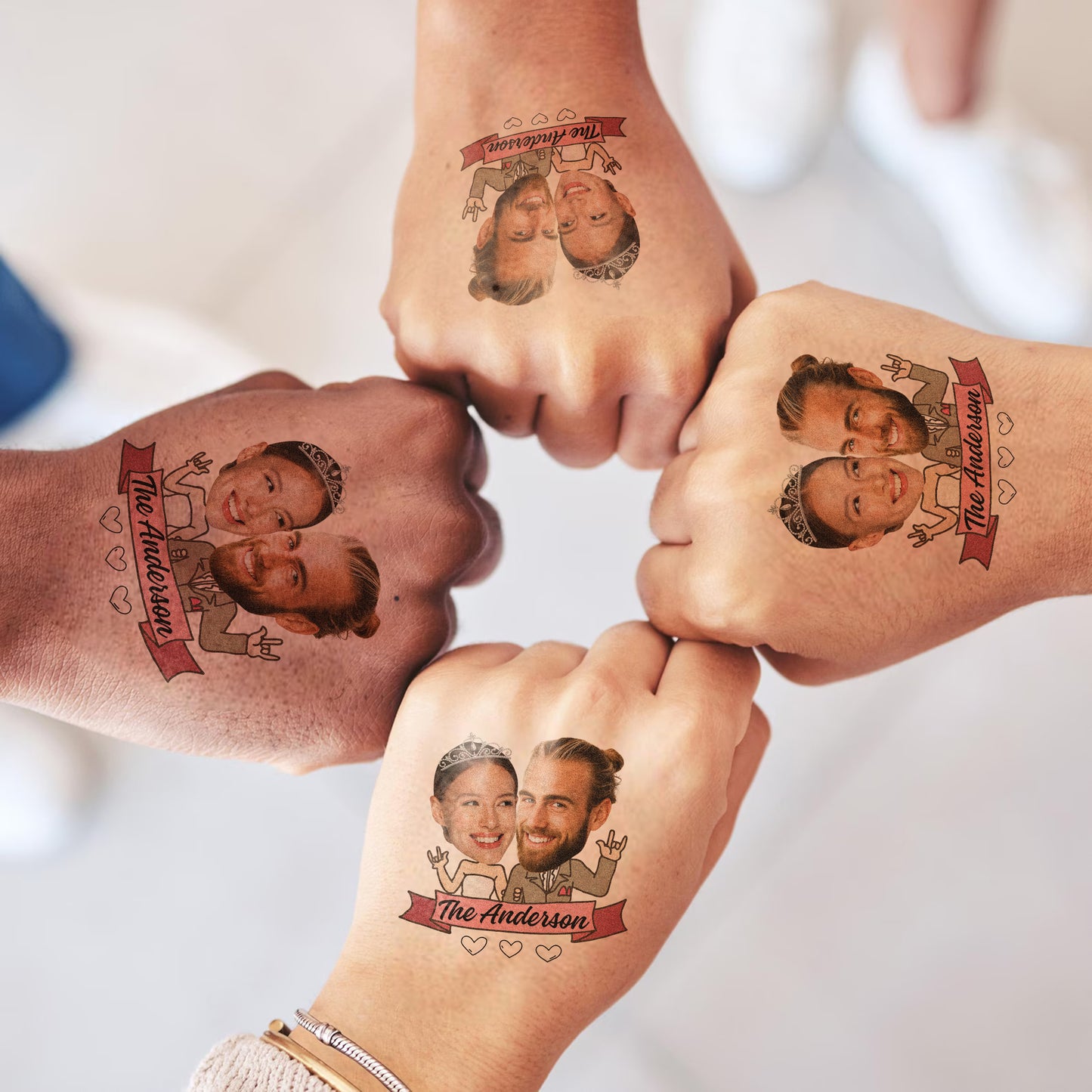 Wedding Custom Groom Bride Face Temporary Tattoo