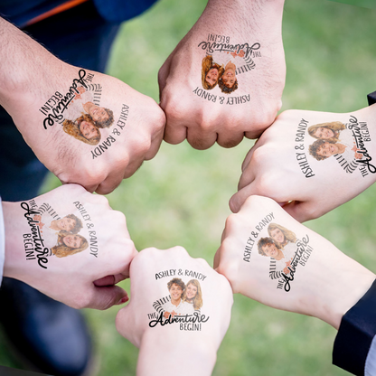 Wedding Custom Groom Bride Face Temporary Tattoo