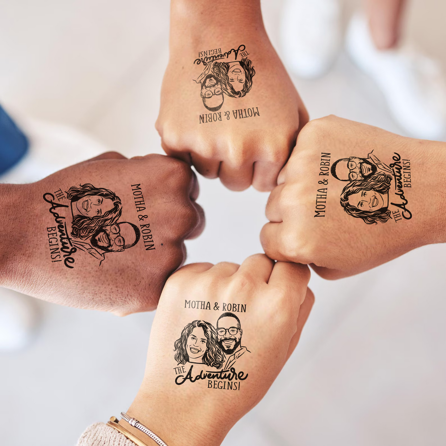 Wedding Custom Bride Groom Face Temporary Tattoo