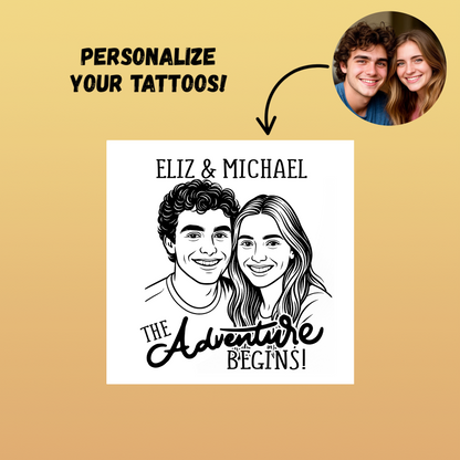 Wedding Custom Bride Groom Face Temporary Tattoo