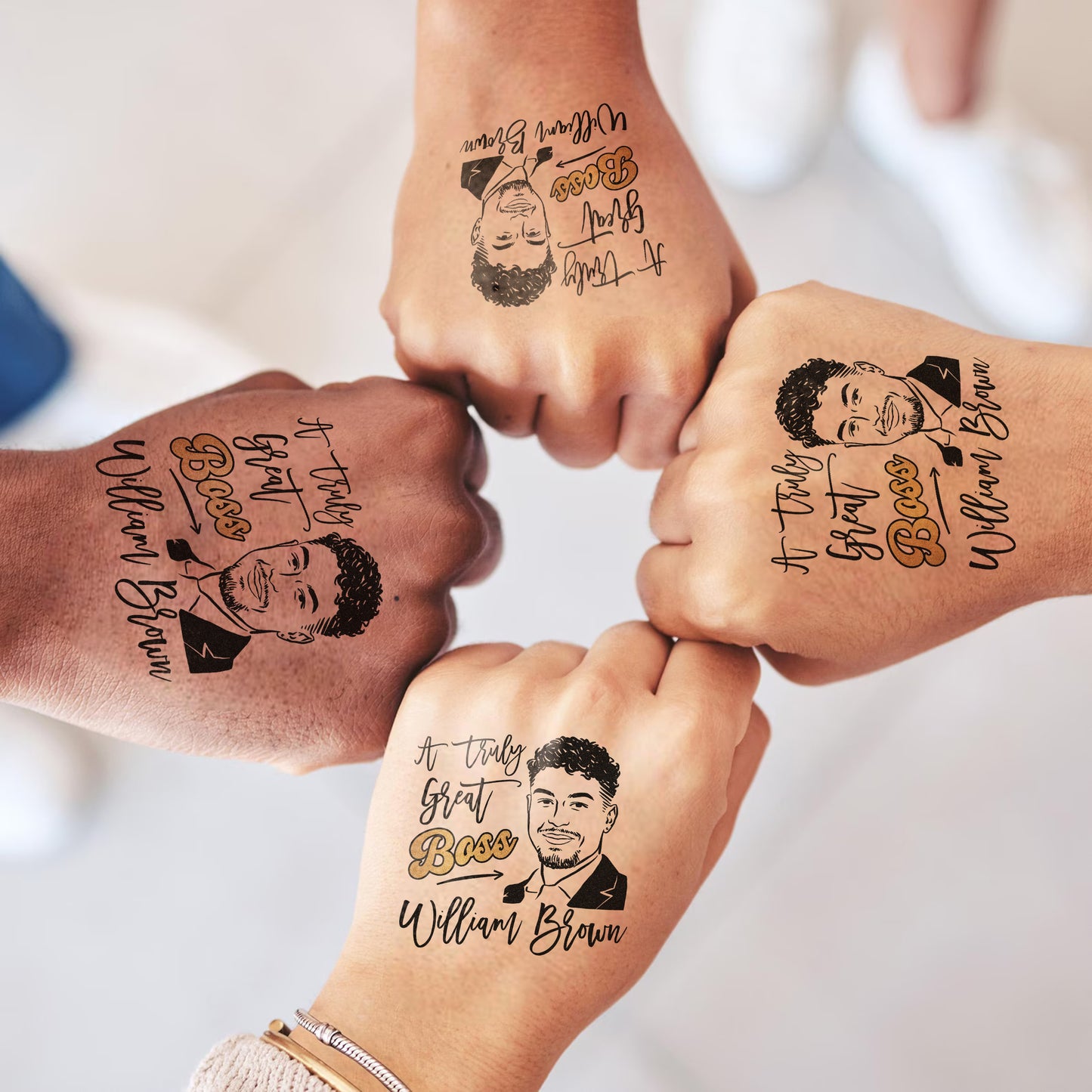 Truly Great Custom Boss Face Temporary Tattoo