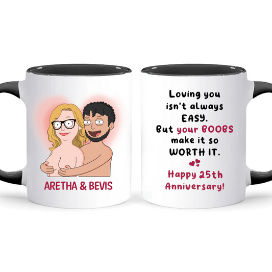 But Your Boobs Make - Personalized Accent Mug