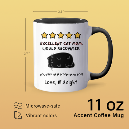 Excellent Cat Mom - Personalized Accent Mug