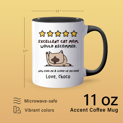 Excellent Cat Mom - Personalized Accent Mug