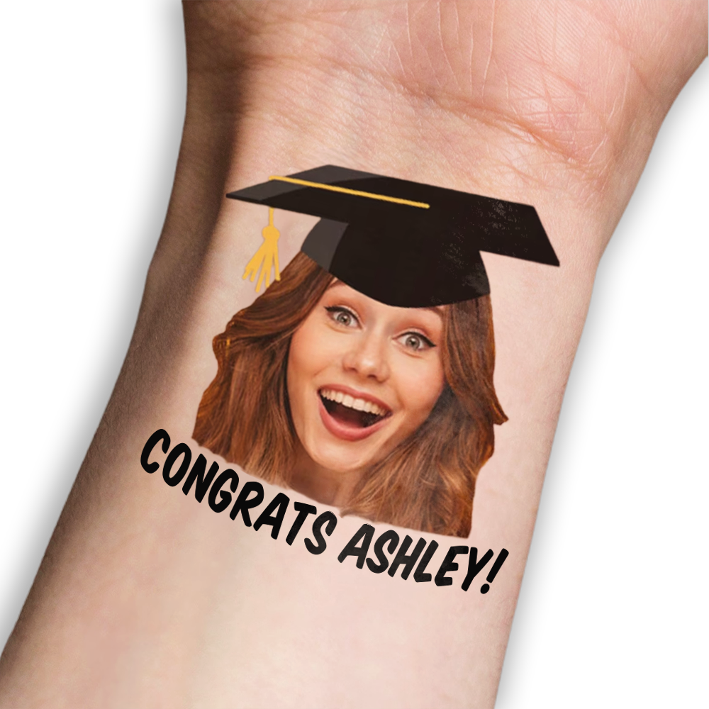Graduation Congrats Personalized Temporary Tattoo