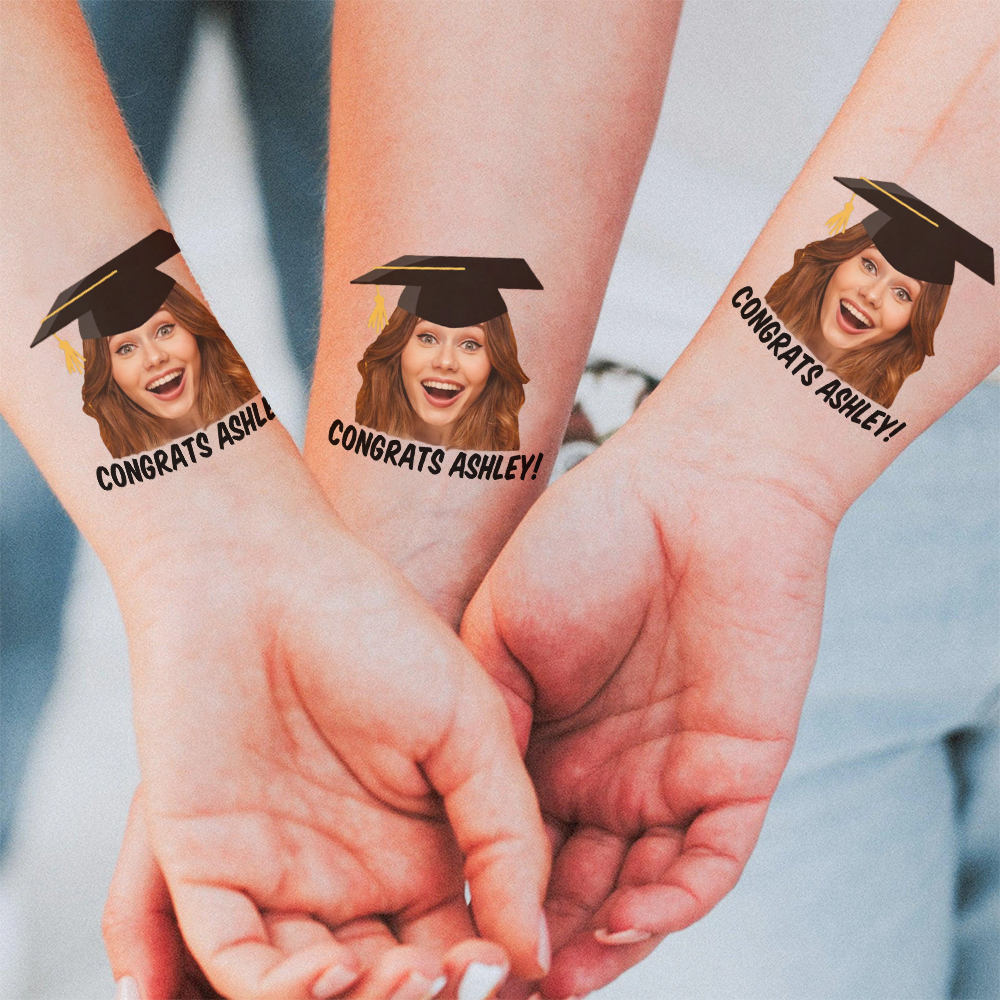 Graduation Congrats Personalized Temporary Tattoo