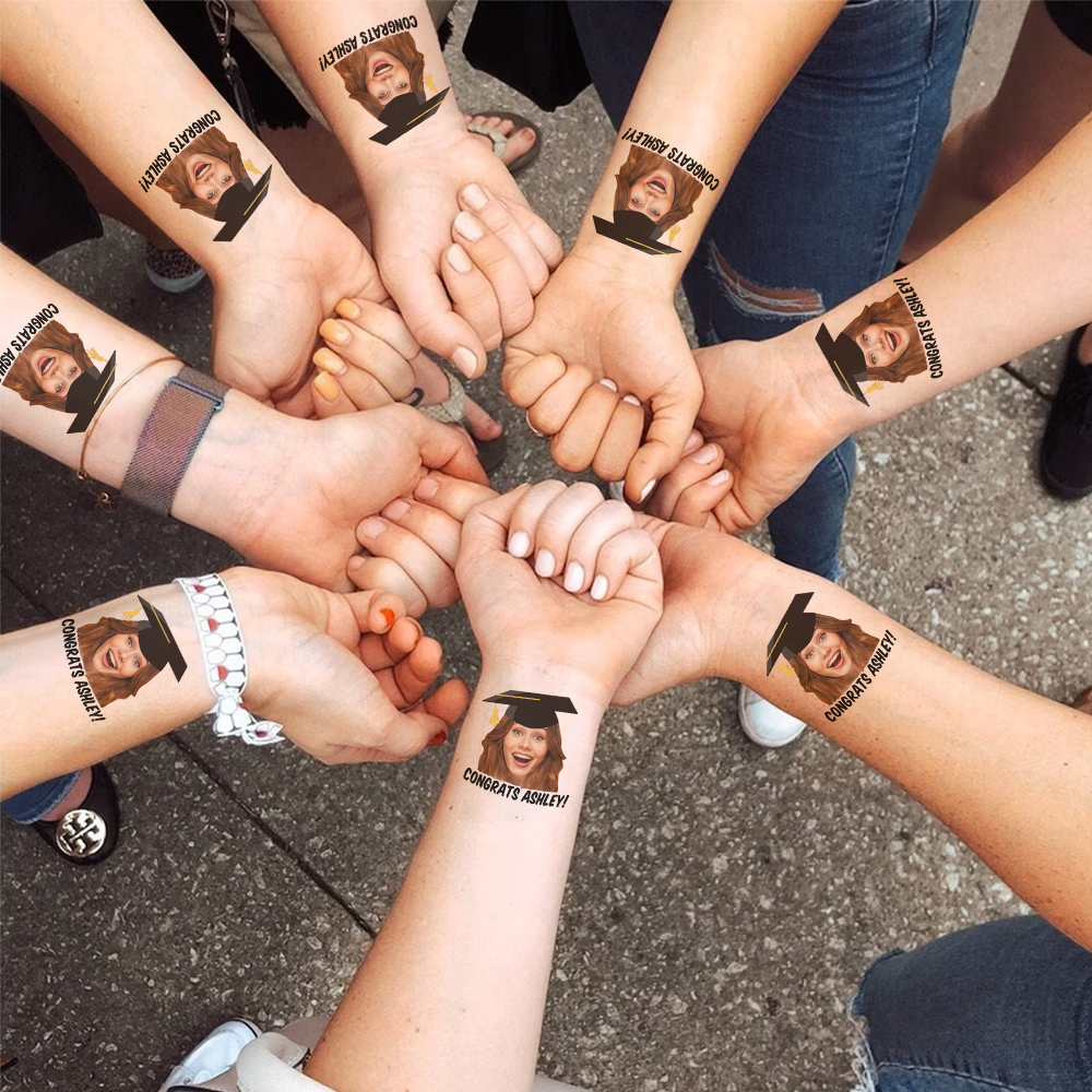 Graduation Congrats Personalized Temporary Tattoo