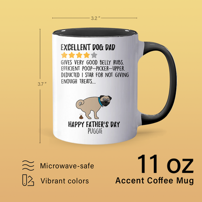 Excellent Dog Dad - Personalized Accent Mug