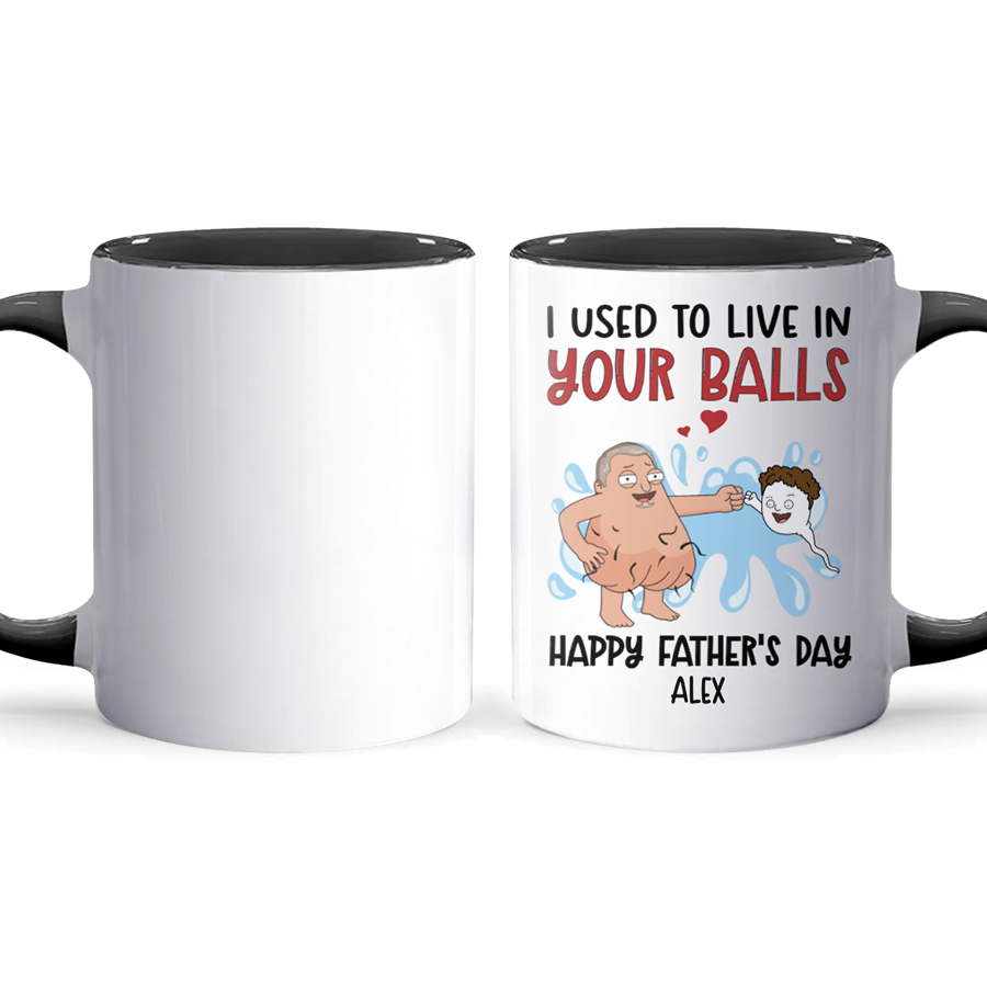 Live In Your Balls - Personalized Accent Mug