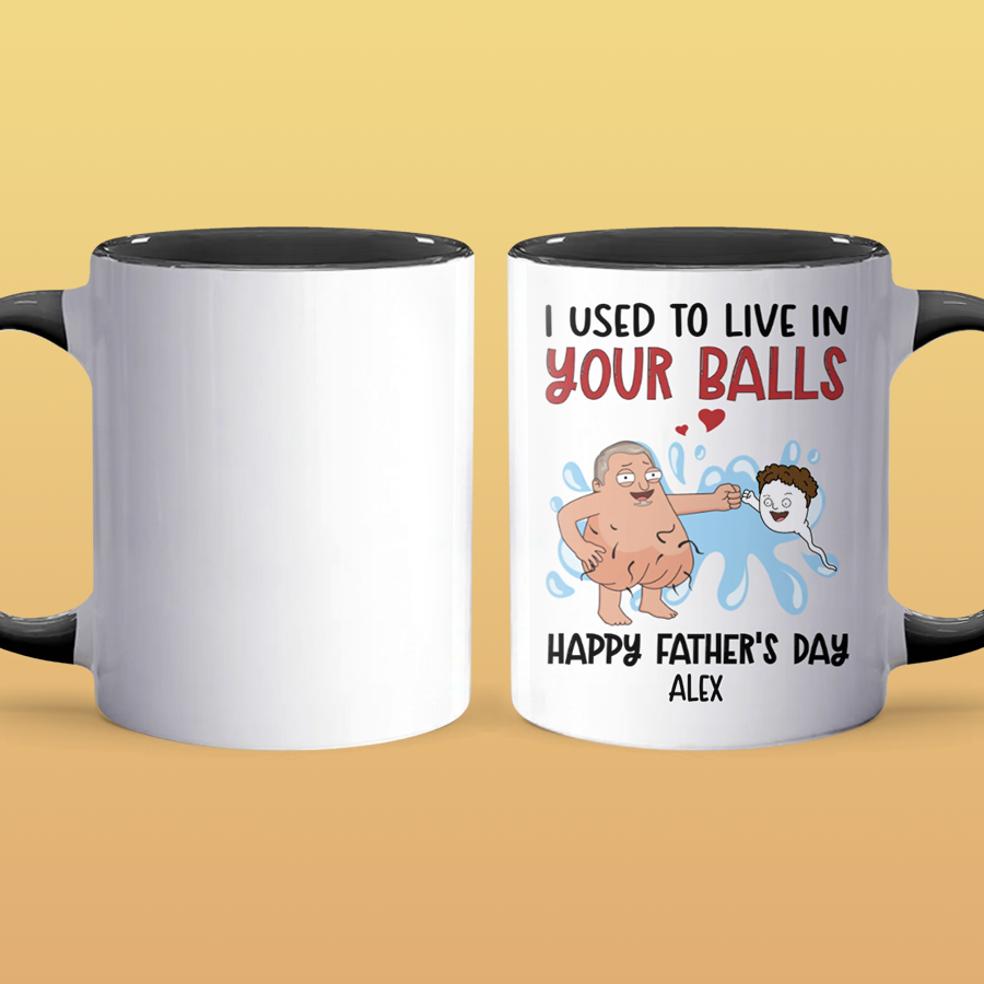 Live In Your Balls - Personalized Accent Mug