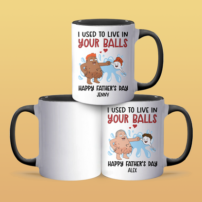 Live In Your Balls - Personalized Accent Mug