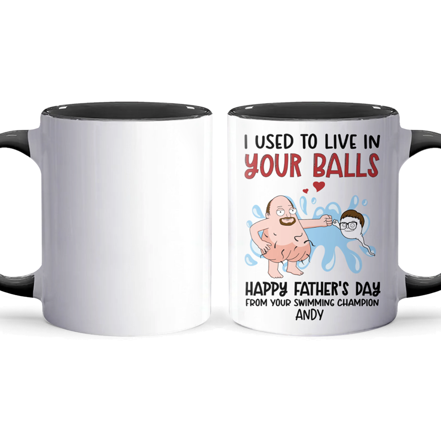 Live In Your Balls II - Personalized Accent Mug