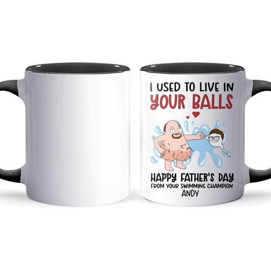 Live In Your Balls II - Personalized Accent Mug