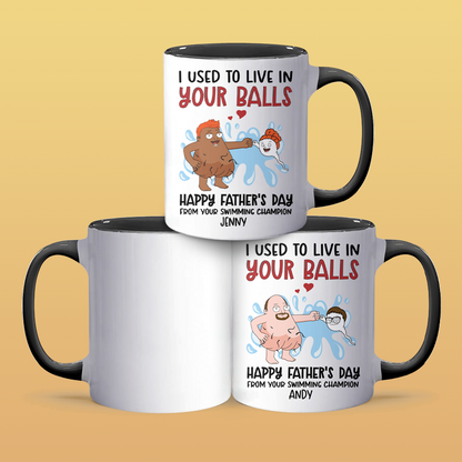 Live In Your Balls II - Personalized Accent Mug