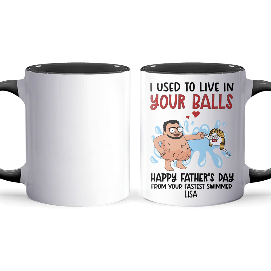 Live In Your Balls III - Personalized Accent Mug