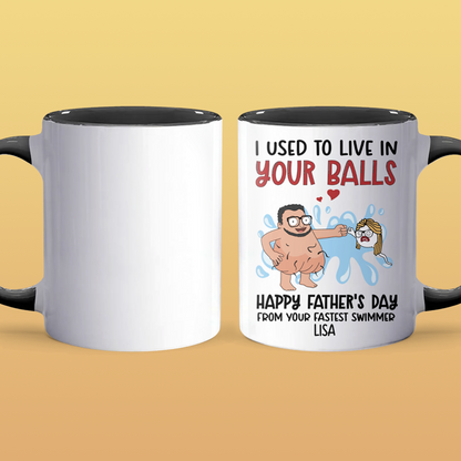 Live In Your Balls III - Personalized Accent Mug