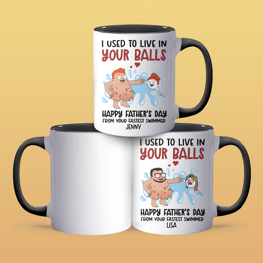 Live In Your Balls III - Personalized Accent Mug