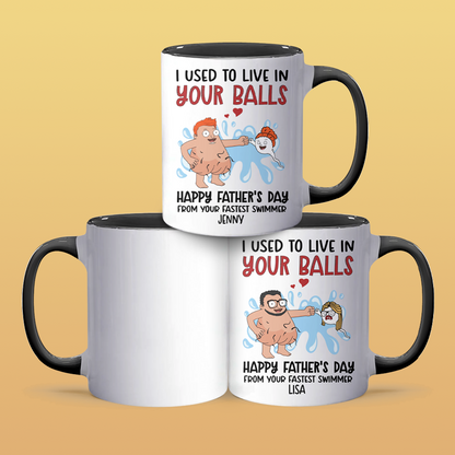 Live In Your Balls III - Personalized Accent Mug