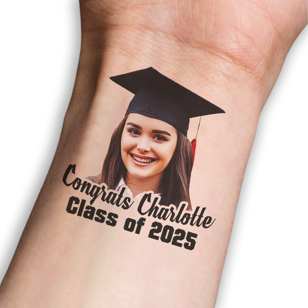 Graduation Congrats Class Personalized Temporary Tattoo