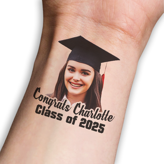 Graduation Congrats Class Personalized Temporary Tattoo