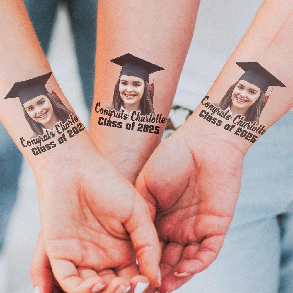 Graduation Congrats Class Personalized Temporary Tattoo