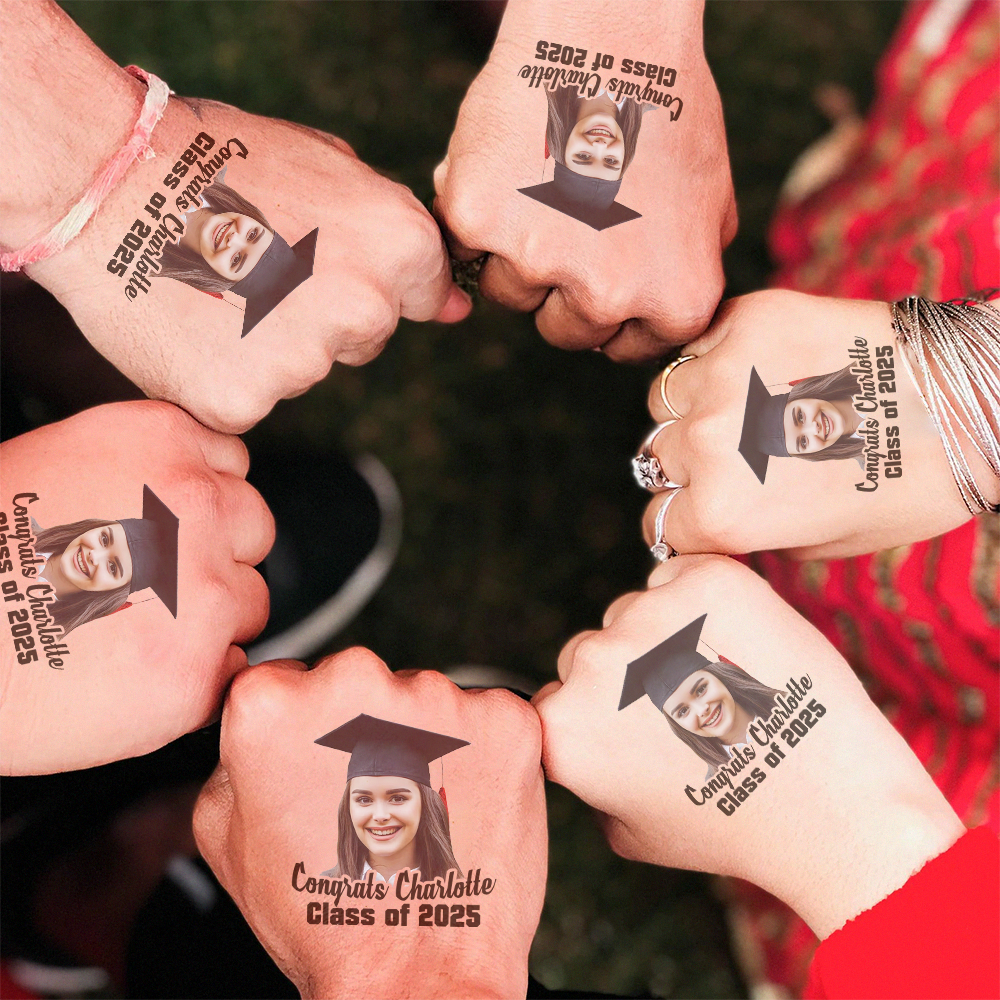 Graduation Congrats Class Personalized Temporary Tattoo