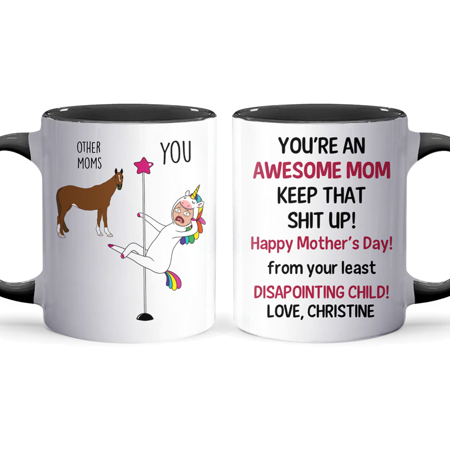 Awesome Mom - Accent Coffee Mug