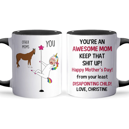 Awesome Mom - Accent Coffee Mug