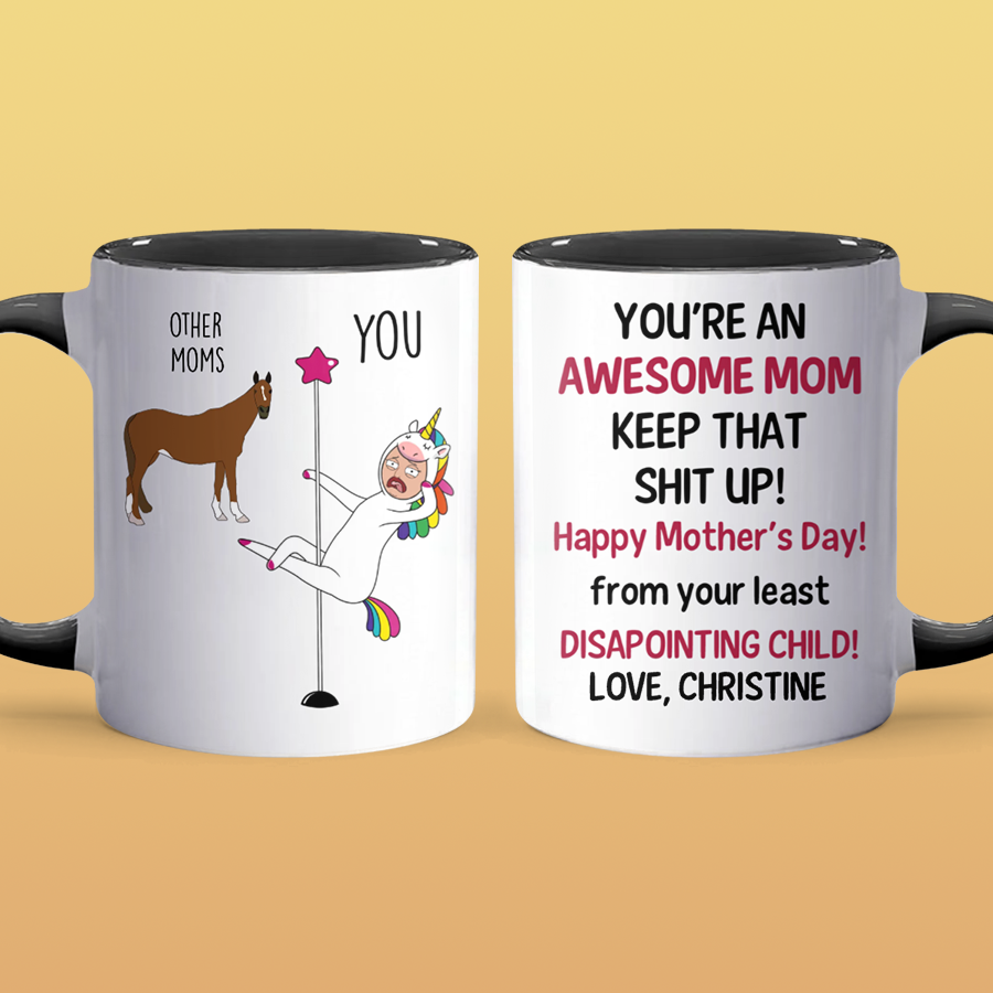 Awesome Mom - Accent Coffee Mug