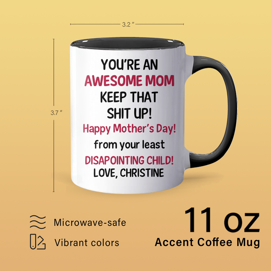 Awesome Mom - Accent Coffee Mug