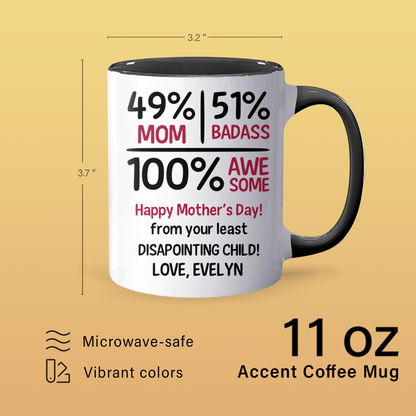 Badass Mom - Accent Coffee Mug