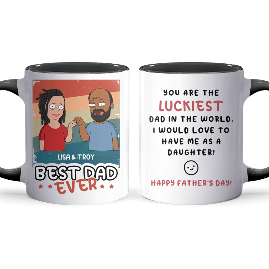 Luckiest Dad - Accent Coffee Mug