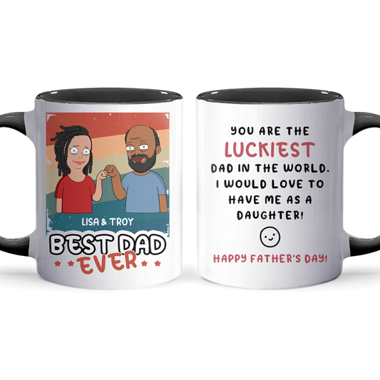 Luckiest Dad - Accent Coffee Mug