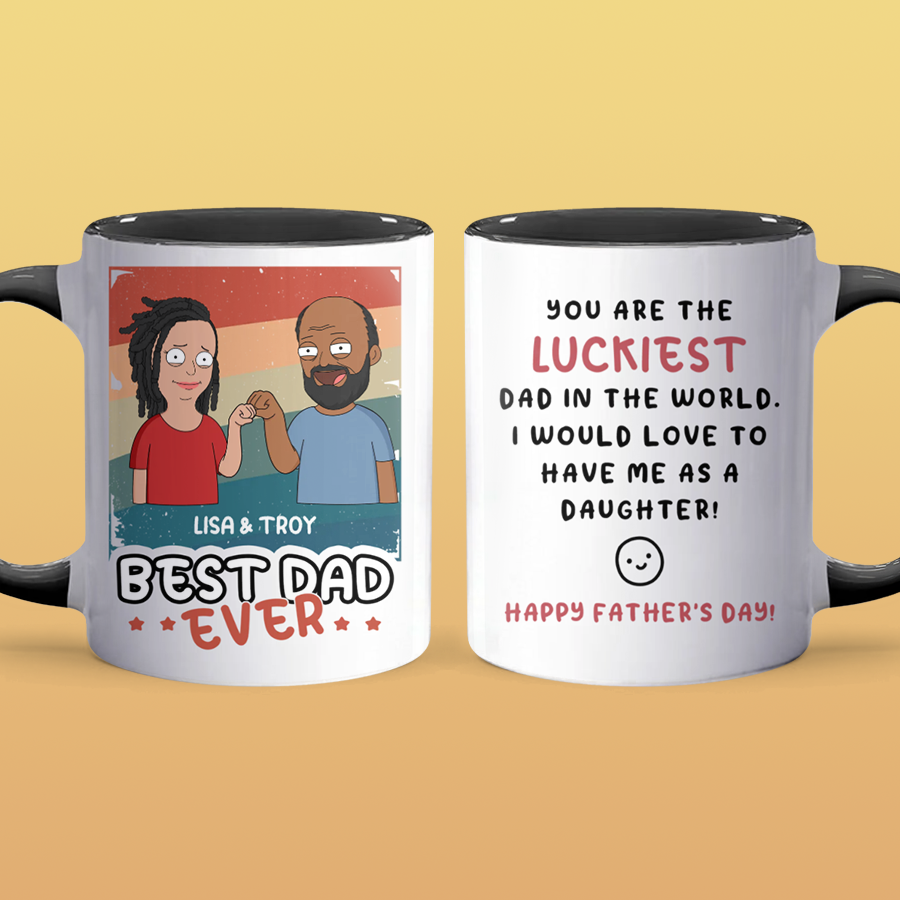 Luckiest Dad - Accent Coffee Mug