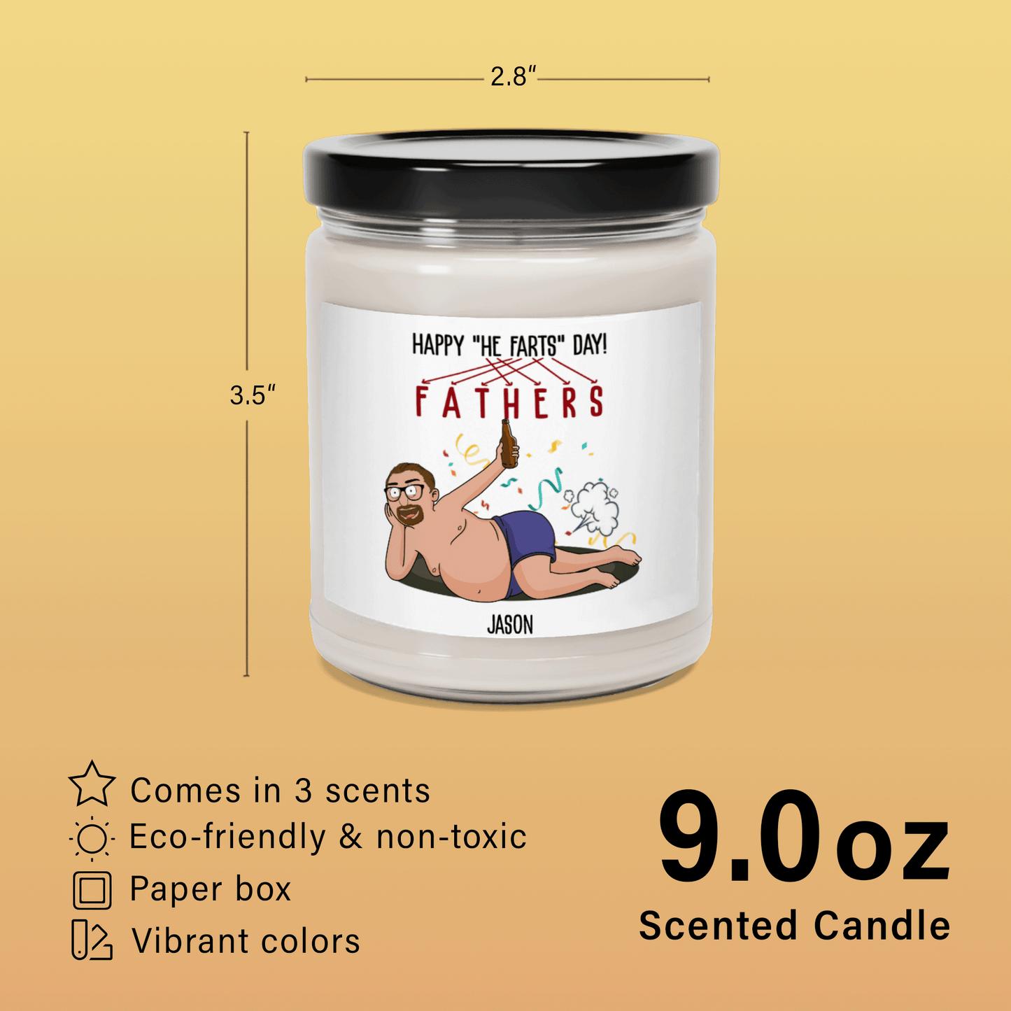 He Farts - Scented Soy Candle