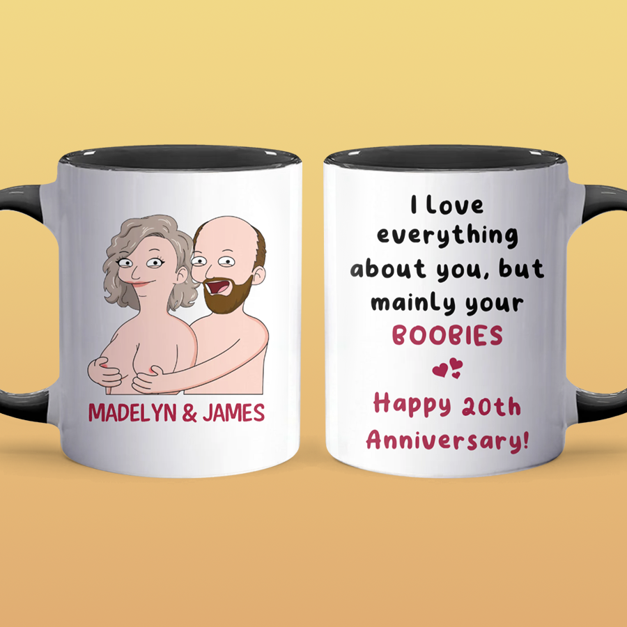 But Your Boobs - Accent Coffee Mug