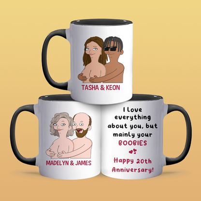 But Your Boobs - Accent Coffee Mug